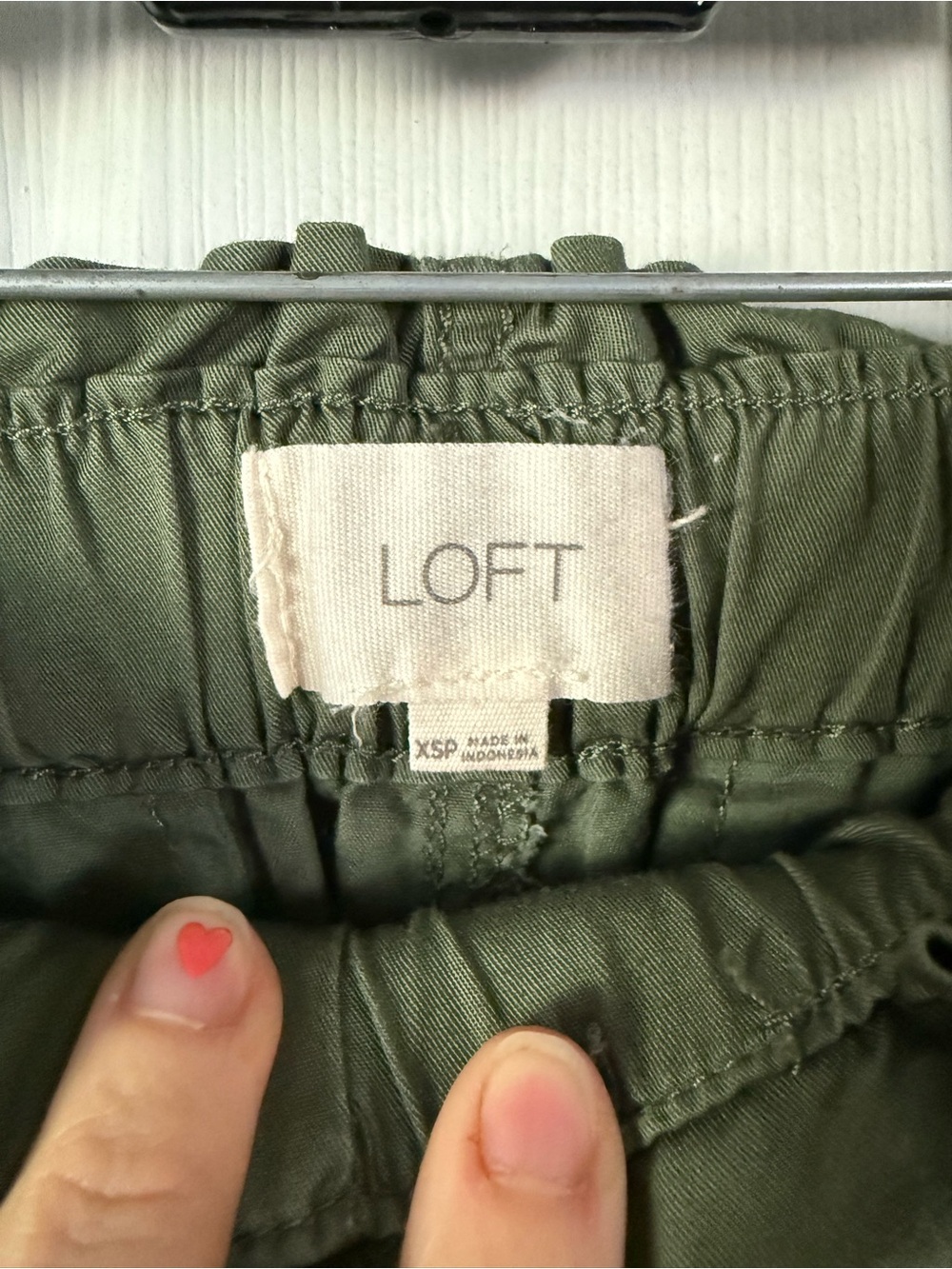 Olive Green Drawstring Pants - Picture 3 of 4